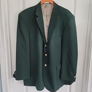 Orvis VTG Hopsack Blazer Suit Jacket Men's 52R Green Gold Button 3-2 Roll USA